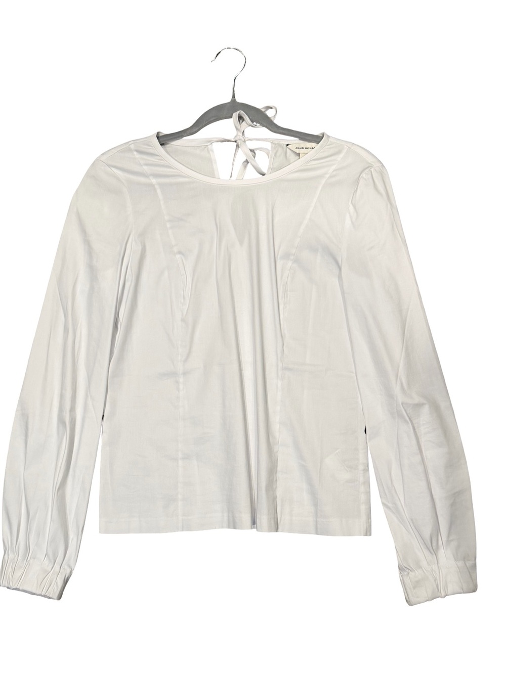 Club Monaco White Long Sleeve Tie-Back Blouse